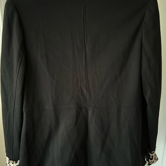 Chico's Black Double Breasted Leopard Accent Blazer - Picture 7 of 9